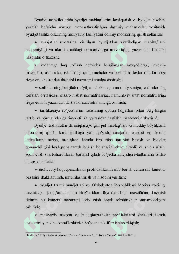 Byudjet jarayonini tashkil etishda o'zbekiston respublikasi moliya vazirligining o'rni va ahamiyati 8