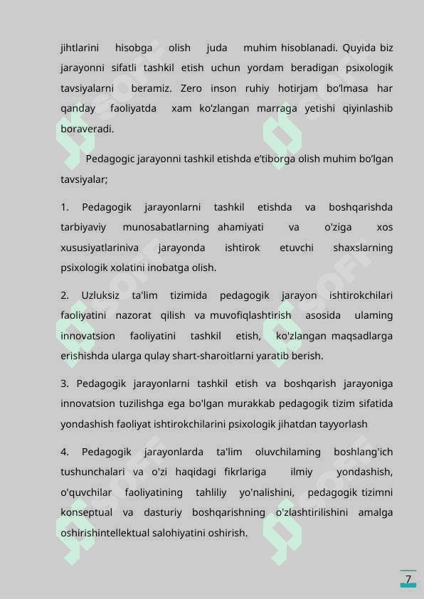 Boshlangʻich sinf oʻqituvchilariga qoʻyiladigan zamonaviy talablar 7