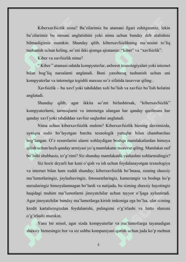 Kiberxavfsizlik va axborot texnologiyalaridagi tahdidlar 5