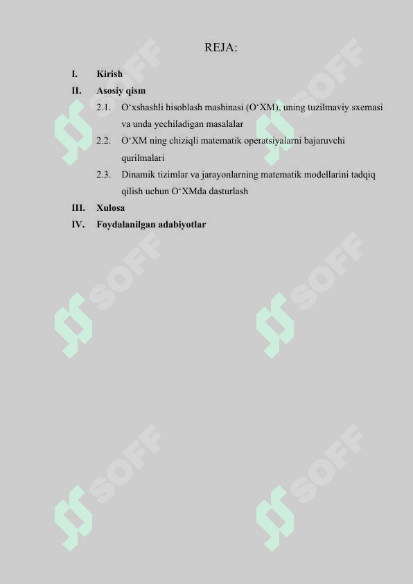 Masalalarni oʻxshashli hisoblash mashinasida yechish va tadqiqot qilishga tayyorlashga oid misollarni modellashtirish.docx 2