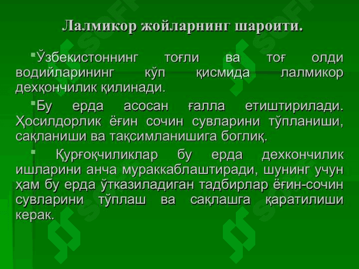 Шудгор ва унинг турлари.  Ерни ишлаш сонини минималлаштириш 2