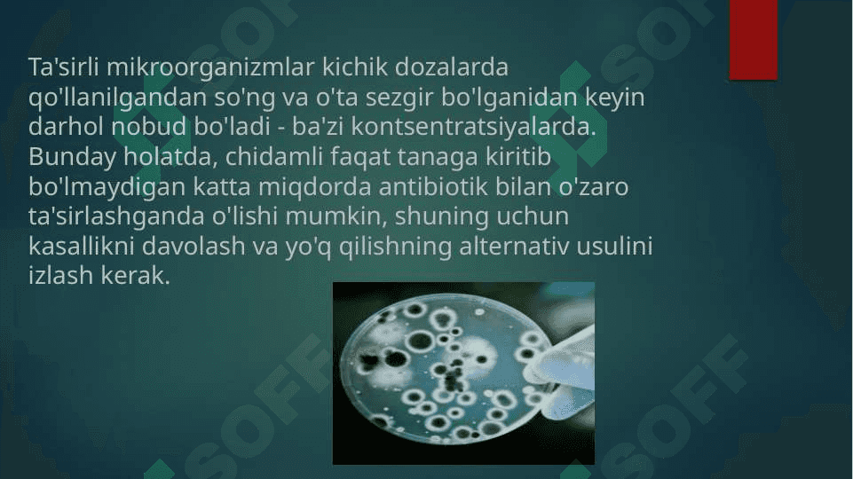 Bakteriyalarning antibiotik faglarga bo'lgan sezgirligini aniqlash. 3