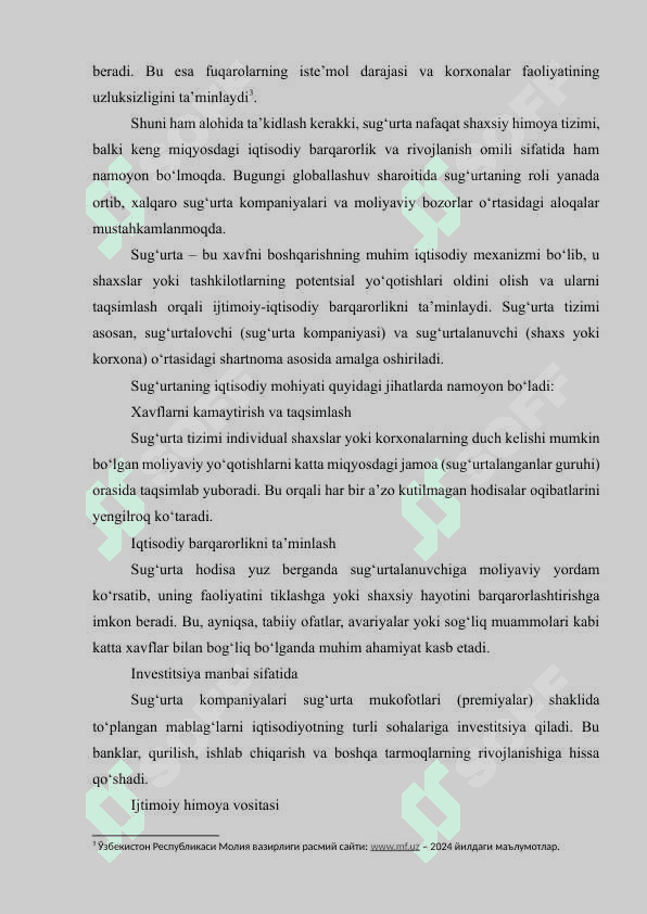 Sug'urta tushunchasi va uning ahamiyati 8