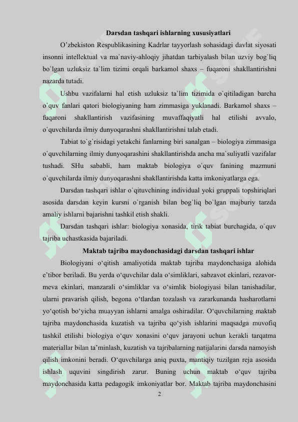 Maktab tajriba uchastkalarida sinfdan tashqari ishlarni rejalashtirish yo’llari 2