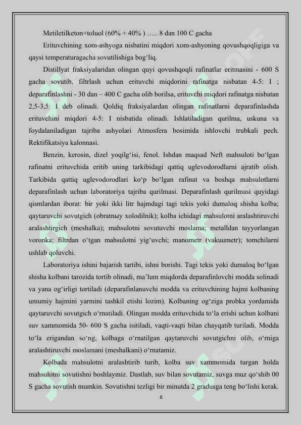Dizil yoqilg'isini deparafinlash 6