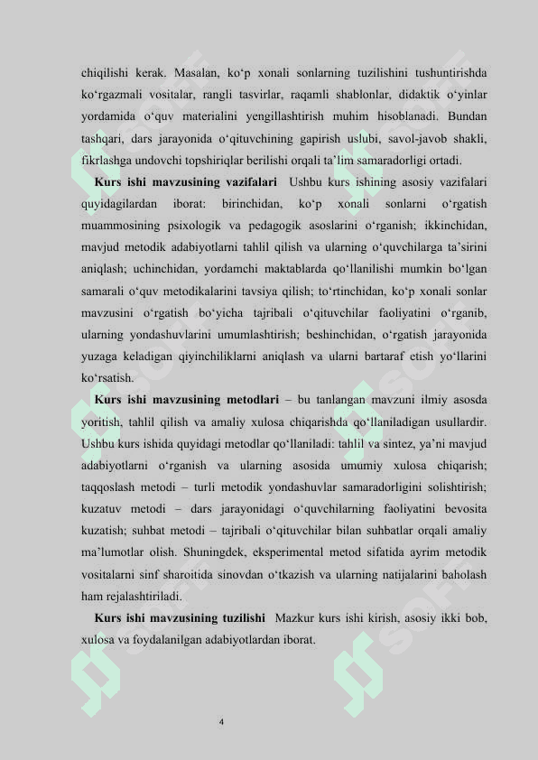 Ko'p xonali sonlarni  raqamlashga  o'rgatish metodikasi  kurs ishi 4