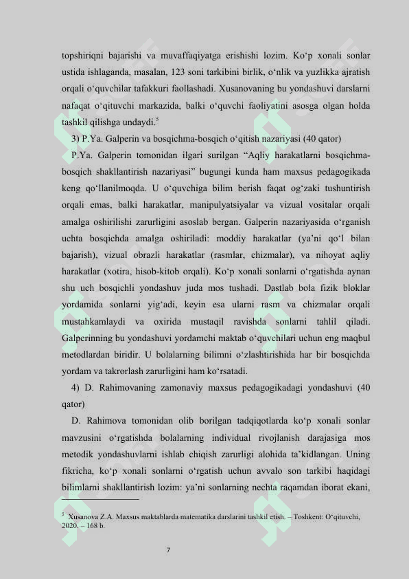 Ko'p xonali sonlarni  raqamlashga  o'rgatish metodikasi  kurs ishi 7