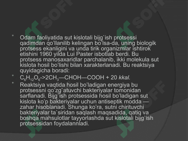 SUT KISLOTALI BIJG'ISH 2