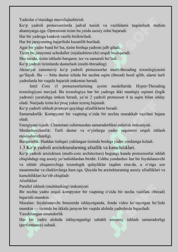 Intel firmasining ko`pdorli protsesorlari, i3 protsessorining avlodlari. 8
