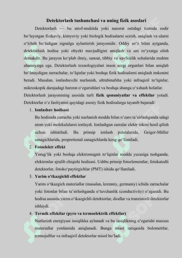 Detektorlash usullari va detektorlash xarakteristikalari 4