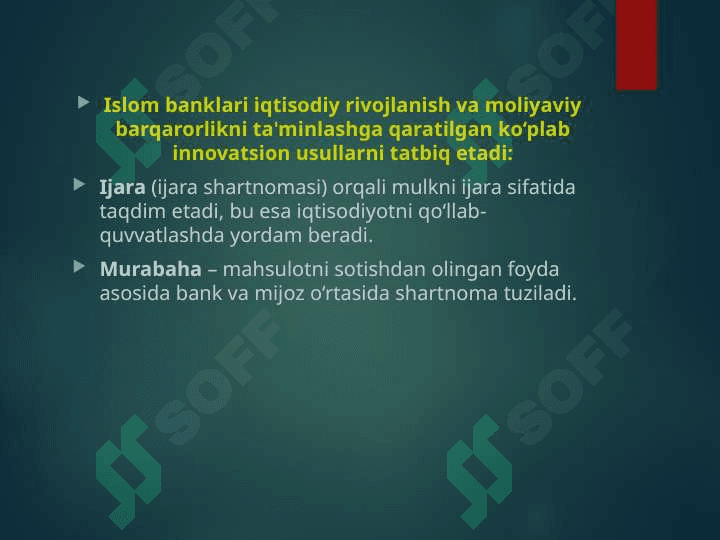 Islom banklari faoliyatining iqtisodiy mohiyati va ahamiyati 7