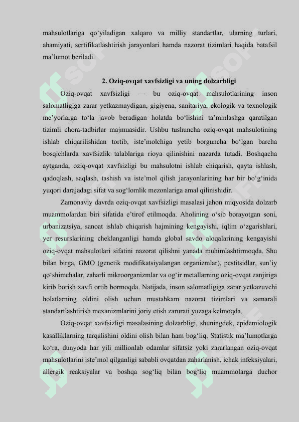 Iste'moldagi oziq-ovqatlarga qo‘yilgan standartlar 3