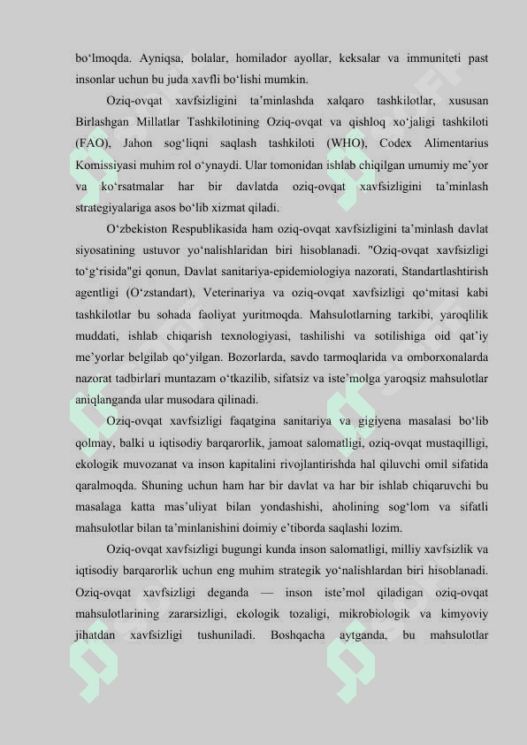 Iste'moldagi oziq-ovqatlarga qo‘yilgan standartlar 4