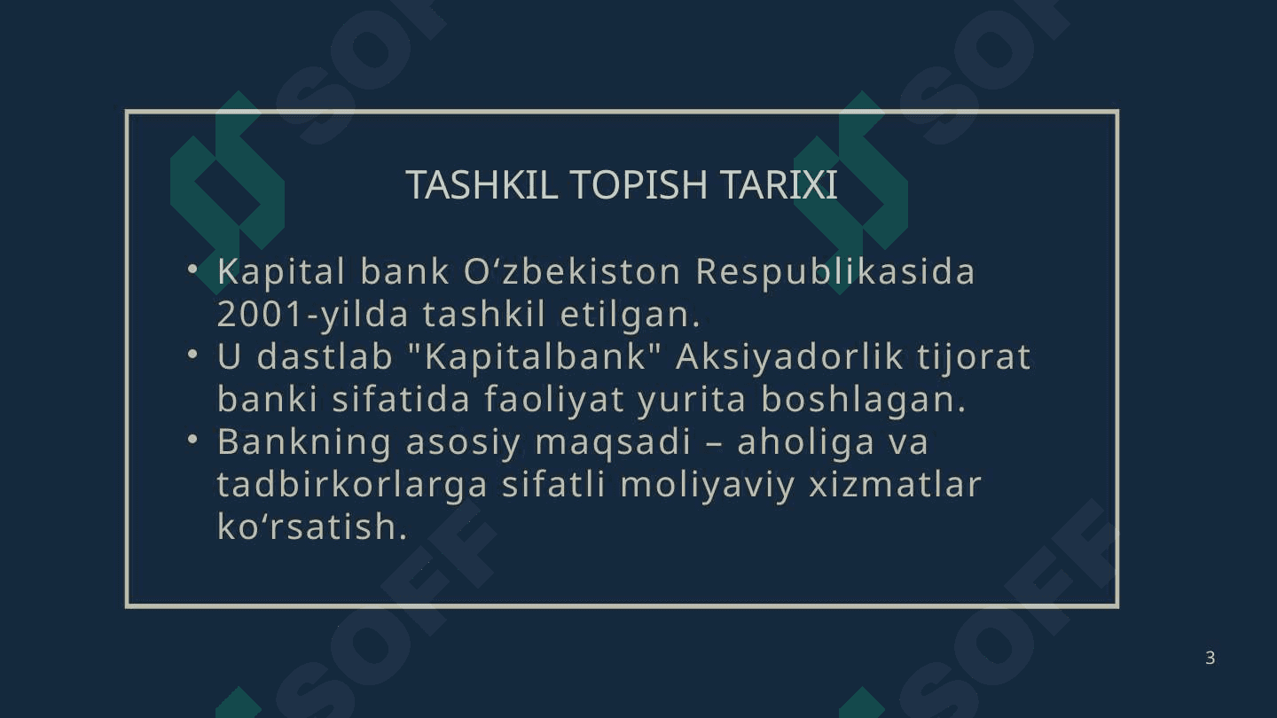 MAVZU: Kapital bank. Haqida 3