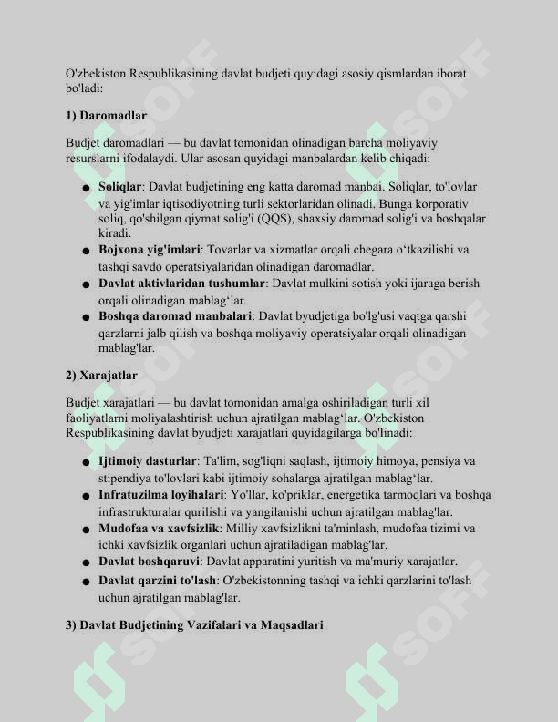 O’zbekiston Respublikasi budjet tasniflari va davlat budgeti statistikasining xususiyatlari 3