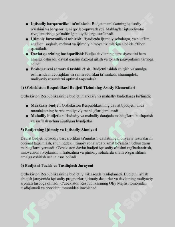 O’zbekiston Respublikasi budjet tasniflari va davlat budgeti statistikasining xususiyatlari 4