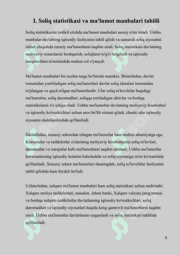 SOLIQ STATISTIKASINI TASHKIL ETISHDA MAʼLUMOT MANBALARI 4