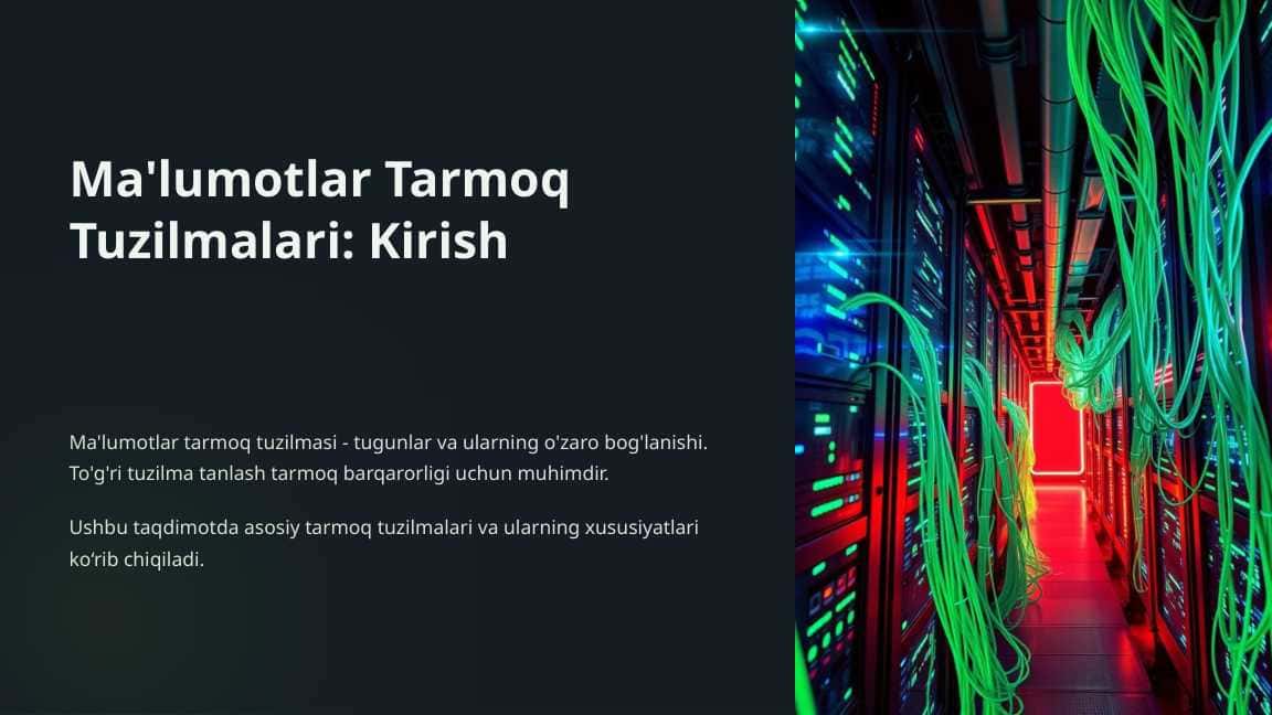Ma'lumotlar Tarmoq Tuzilmalari: Kirish