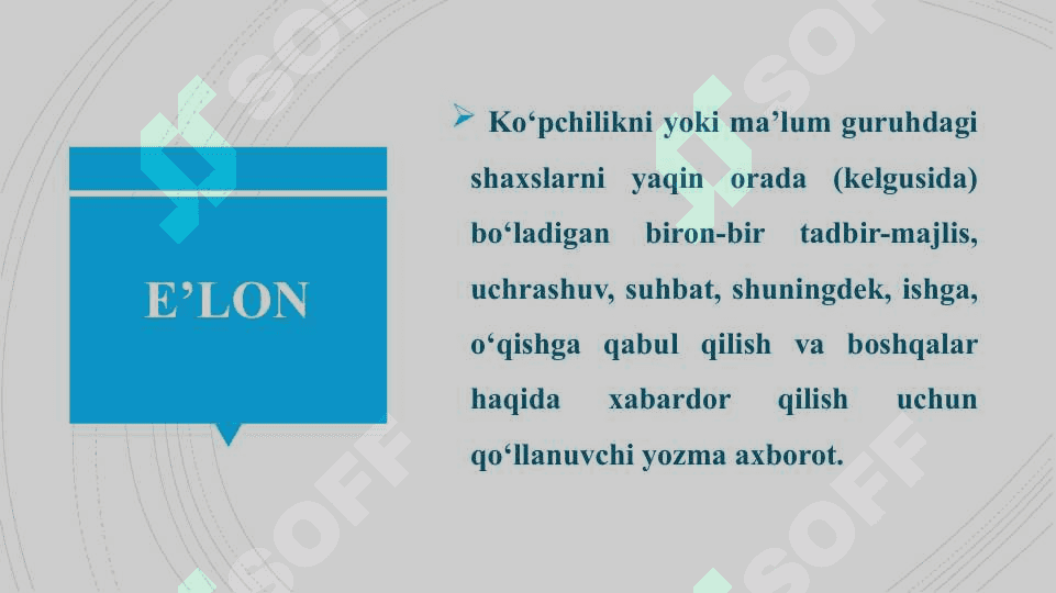 Ma'lumot-axborot hujjatlari, tilxat, e'lon, hisobot 4