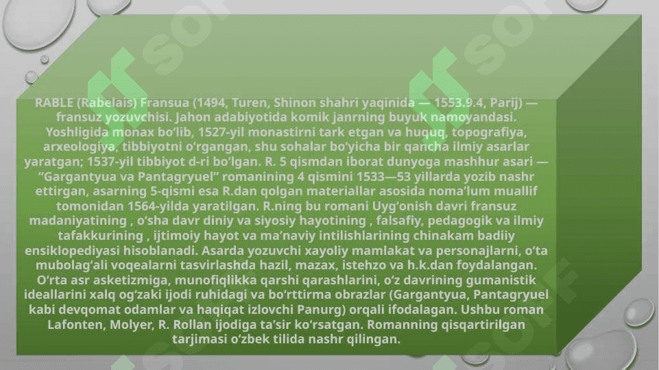 Fransua Rable va fransuz folklori 2