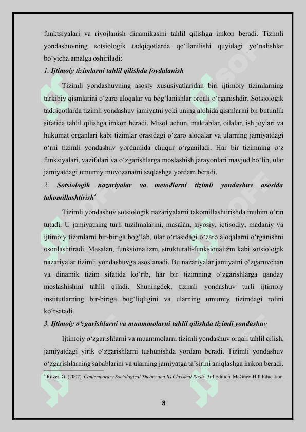 Sotsiologiyada tizimli yondashuv 8