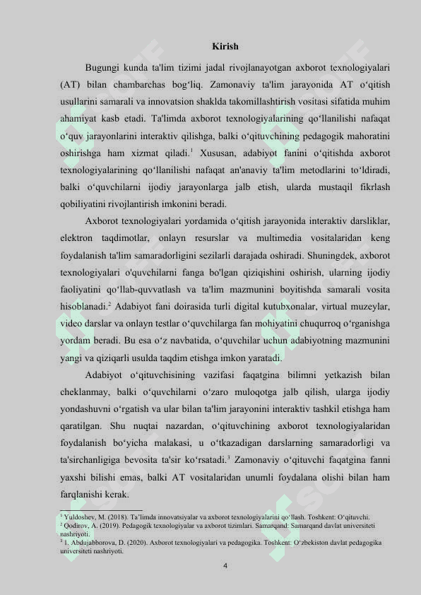 Adabiyot fanini oʻqitishda axborot texnologiyalaridan foydalanish pedagogik mahoratni oshirish omili 4