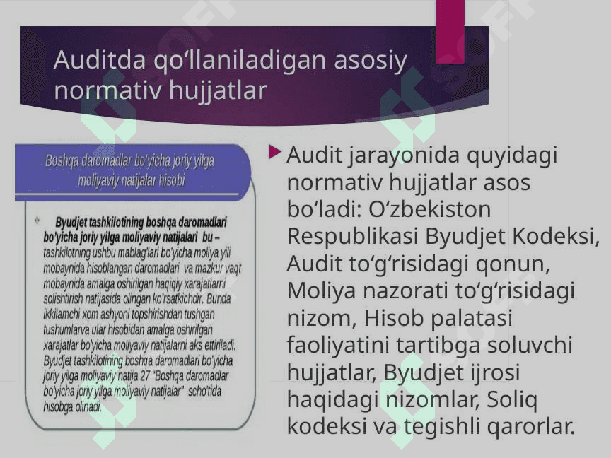 Byudjet bilan hisob-kitoblar auditi 6