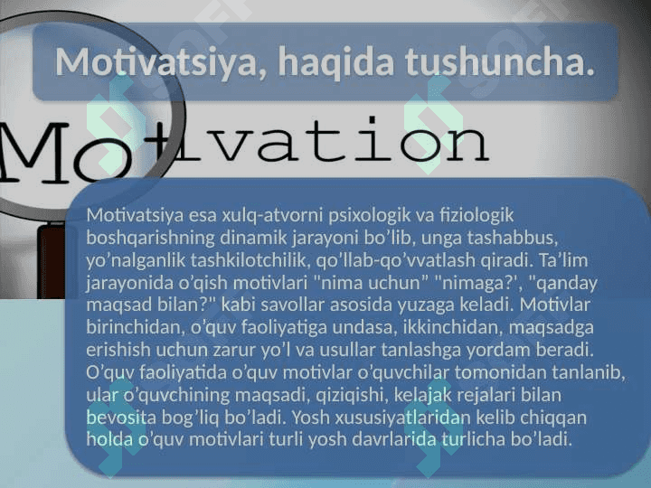 Motivatsiyaning psixologik nazariyalari 3