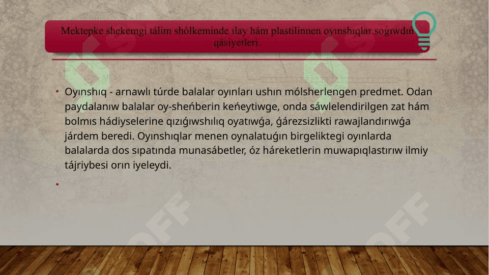 Orta toparlarda balalardi ilay jumisina uyretiw 3