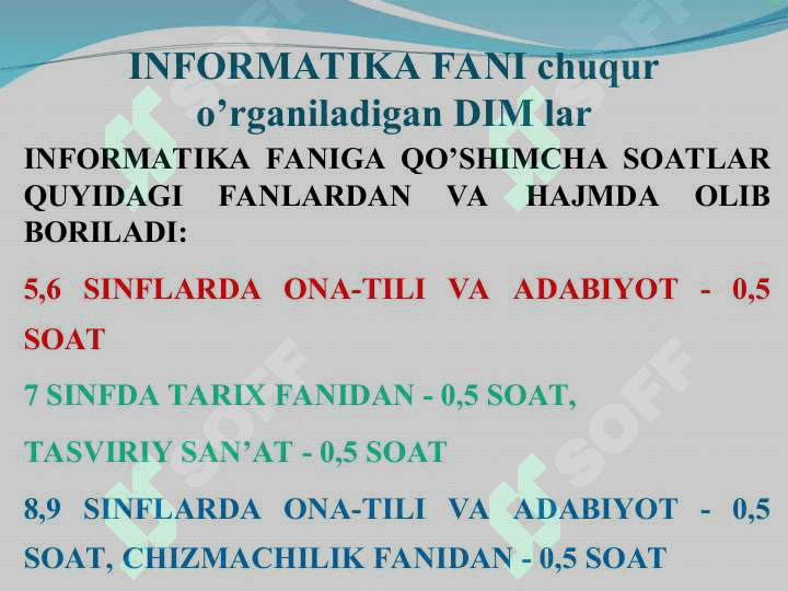 O‘zbekiston Respublikasining ta’limda informatika kursini o‘qitishning uzluksiz tizimi 6
