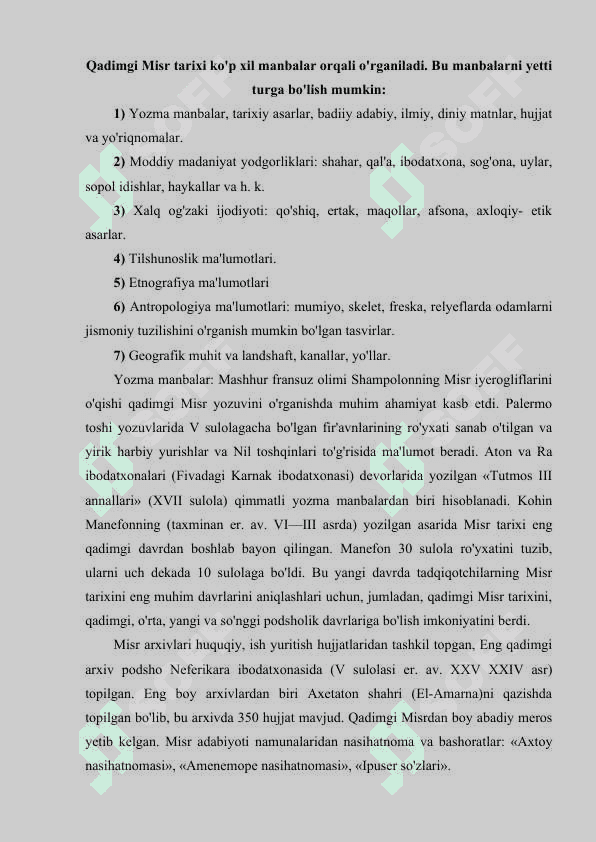 Qadimgi sharq tarixi manbashunosligi 7