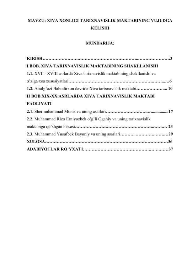 XIVA XONLIGI TARIXNAVISLIK MAKTABINING VUJUDGA KELISHI.docx