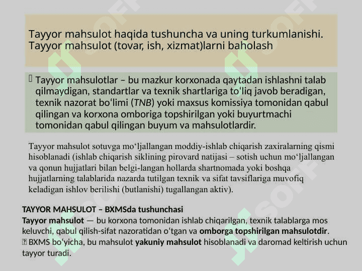 Mahsulot, tovar (ish, xizmat) lar va ularni sotish hisobi 4