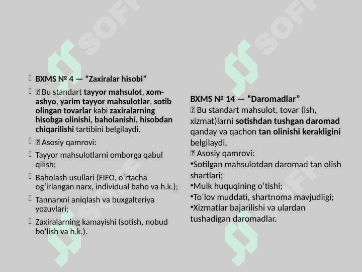 Mahsulot, tovar (ish, xizmat) lar va ularni sotish hisobi 7
