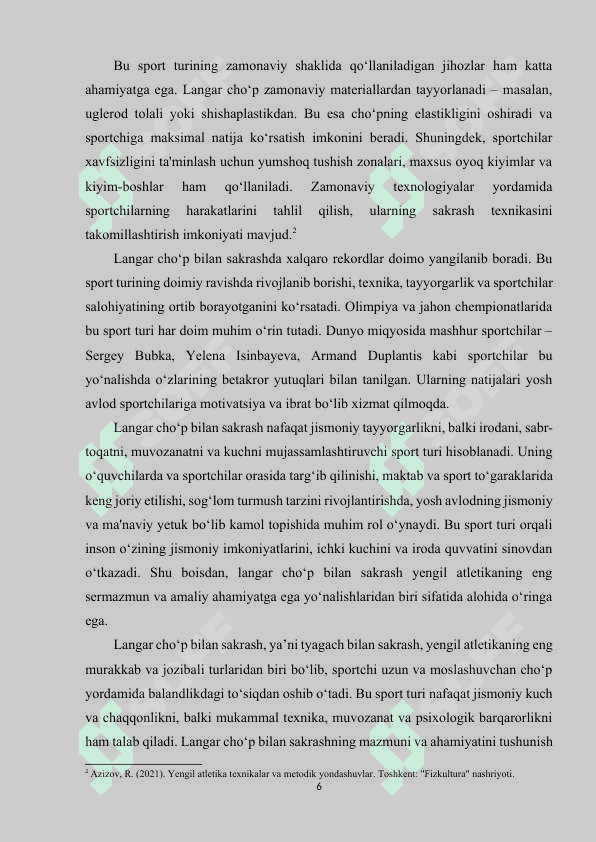 Yengil atletika sport turida langar cho‘p bilan sakrash texnikasi. 6
