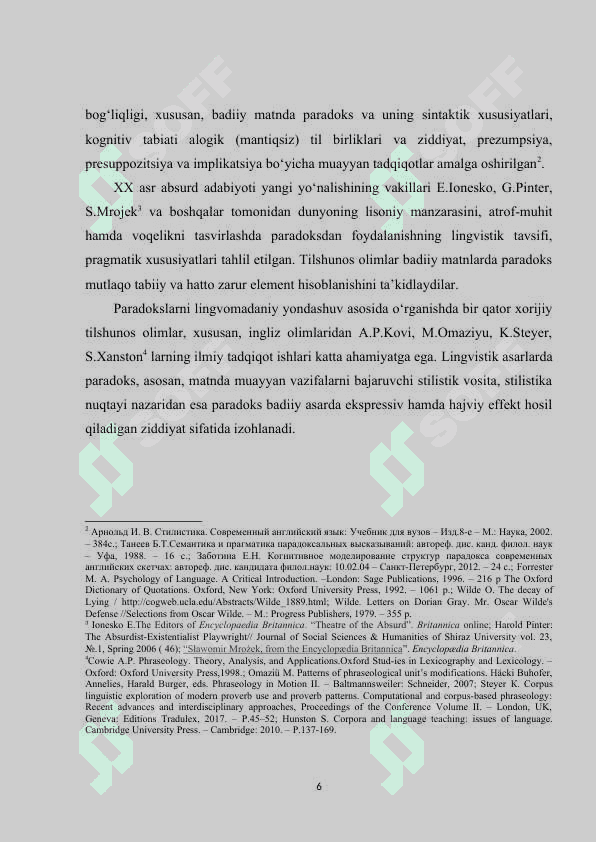 Ingliz va o‘zbek tillarida badiiy matn paradokslarining lingvokulturologik xususiyatlari 5
