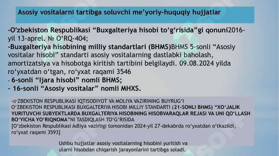 Asosiy vositalar hisobi 3