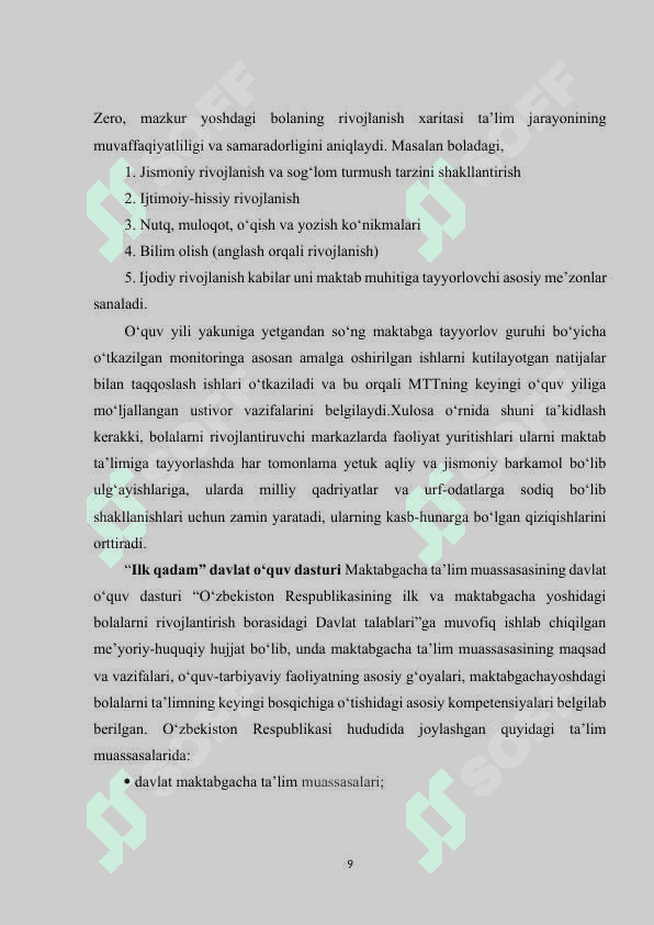 Ilk qadam davlat o`quv dasturi bilan tanishtirish mazmuni 8