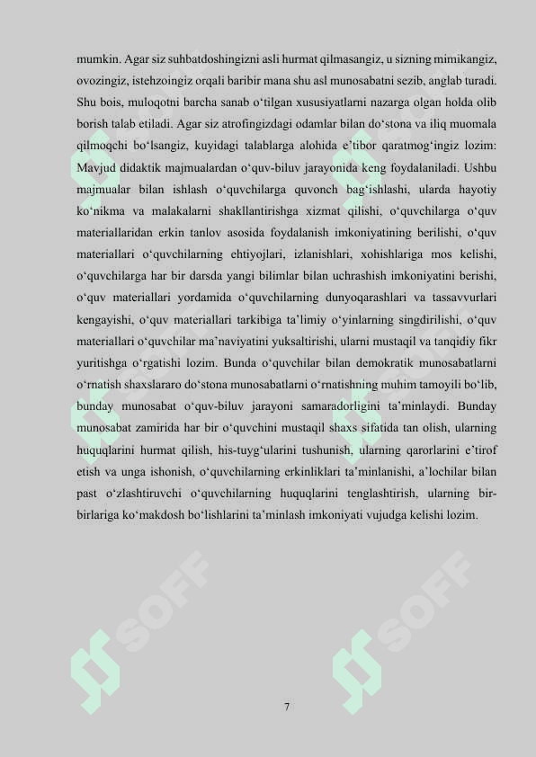 O‘zgani anglash (eshitish) va o‘zini anglatish qoidalari  . Birovni eshitish va o‘zini anglatish qonuniyatlari 6