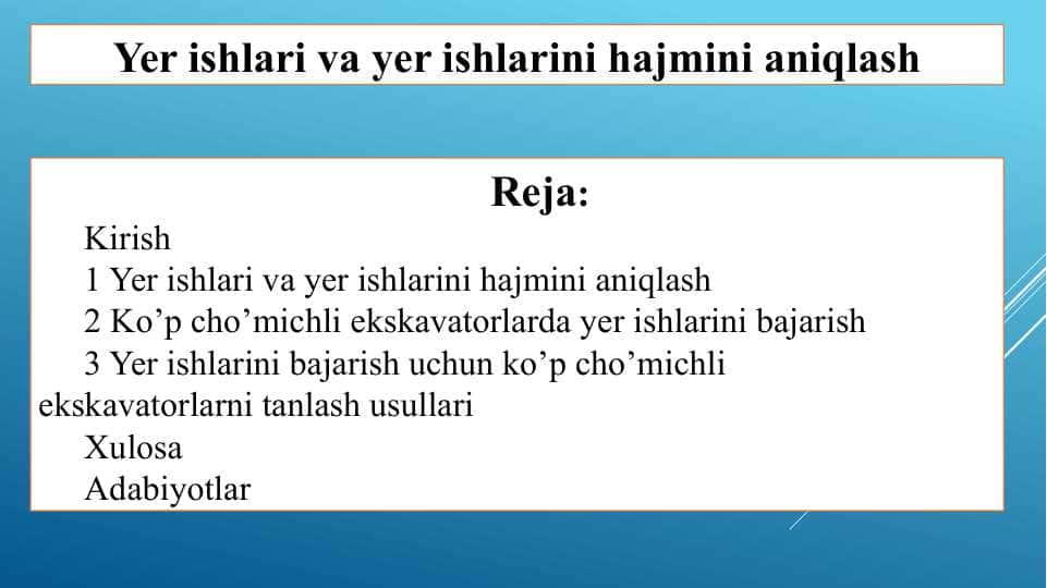 Yer ishlari va yer ishlari
