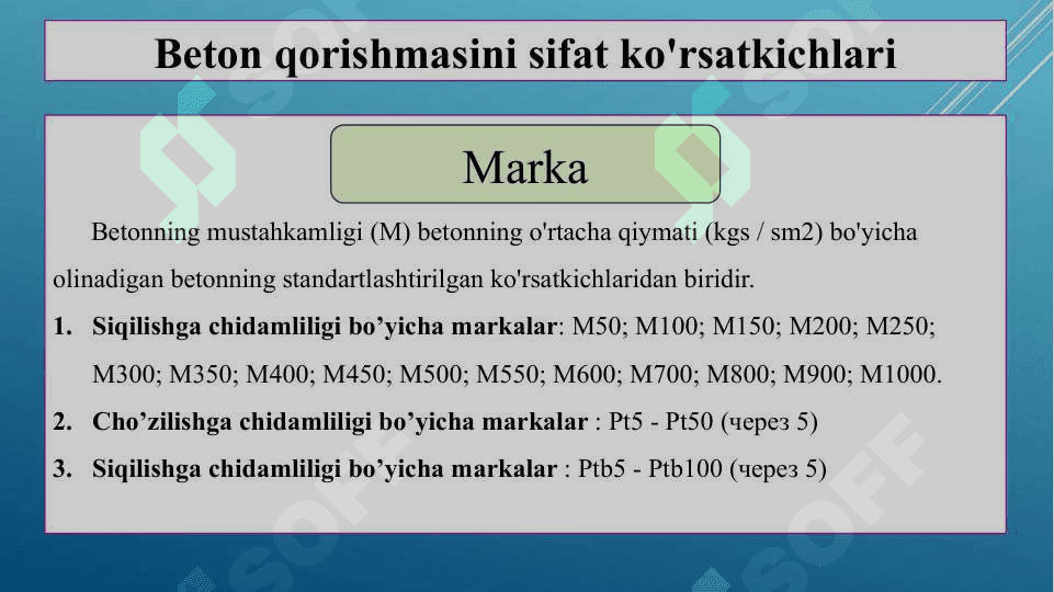 Beton qorishmasini sifat ko'rsatkichlari 3