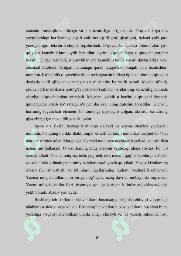Husnixat metodikasining predmeti, vazifalari va husnixatga o‘rgatishning ahamiyati 8