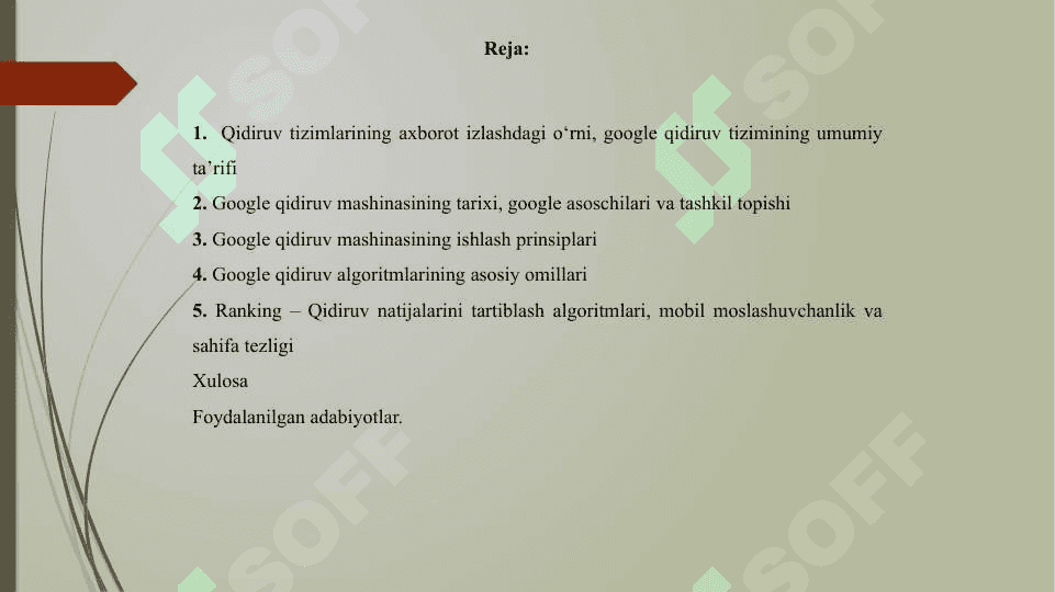 Google qidiruv mashinasi tarixi va ishlash pronsiplari 2