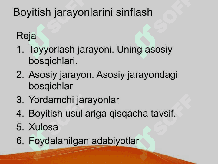 Boyitish jarayonlarini sinflash udalarni  qayta  ishlashga  tayyorlash 2