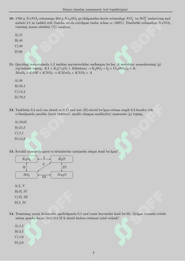 Kimyo dtm savolar 4