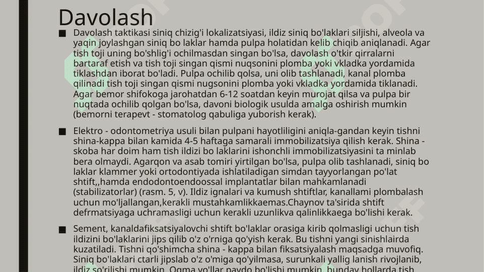 Tish va yuz jag' shikastlanishi va sinishlari 8