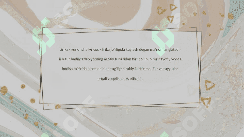 Kichik lirik janrlar 2