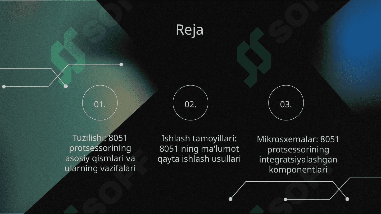 8051 protsessorining arxitekturasi va uning xususiyatlari (tuzilishi, ishlash tamoillari, mikrosxemalari) 2