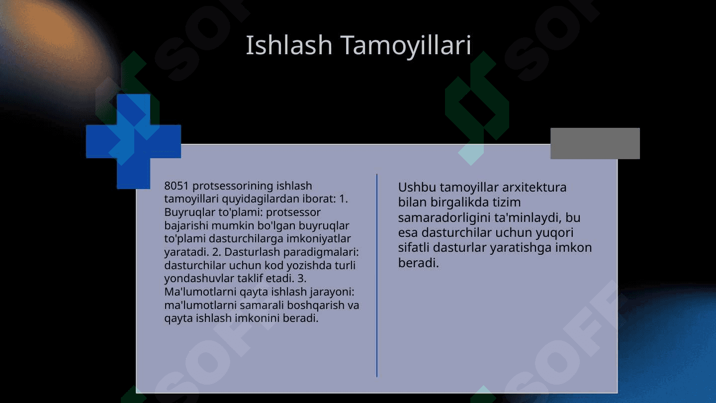 8051 protsessorining arxitekturasi va uning xususiyatlari (tuzilishi, ishlash tamoillari, mikrosxemalari) 5