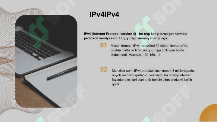 Zamonaviy kompyuter tarmoqlari. Ipv4 va Ipv6 tarmoqlarida manzillash 3